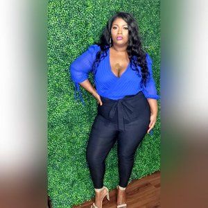 Elegant Blue Women's Bodysuit